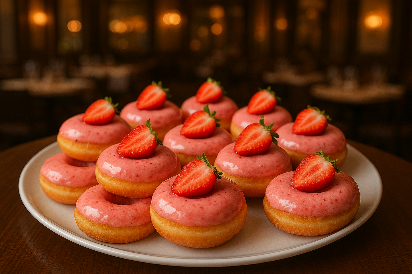 One Dozen Glazed Strawberry Donuts